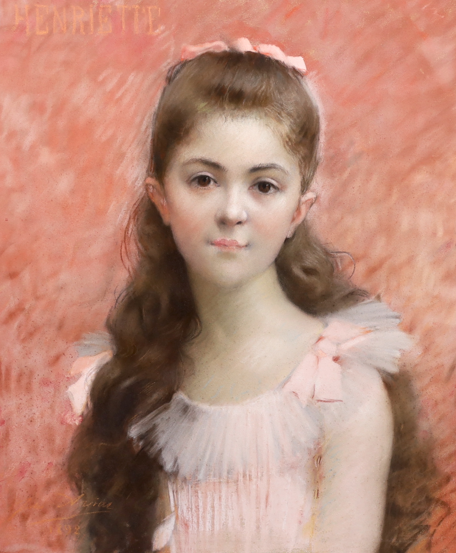 Jules-Charles Aviat (French, 1844-1931), 'Henriette', pastel on paper, 53 x 44cm